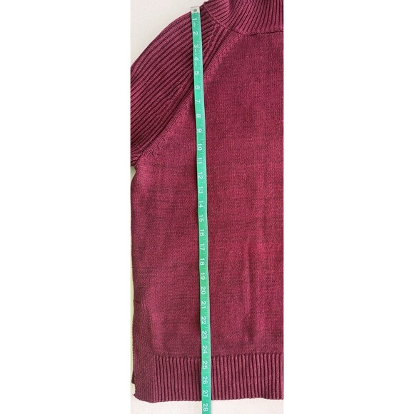 Gap Women's Burgundy Cable Knit Turtleneck Chunky Sweater Cozy Winter Cabin Sm - Picture 8 of 8